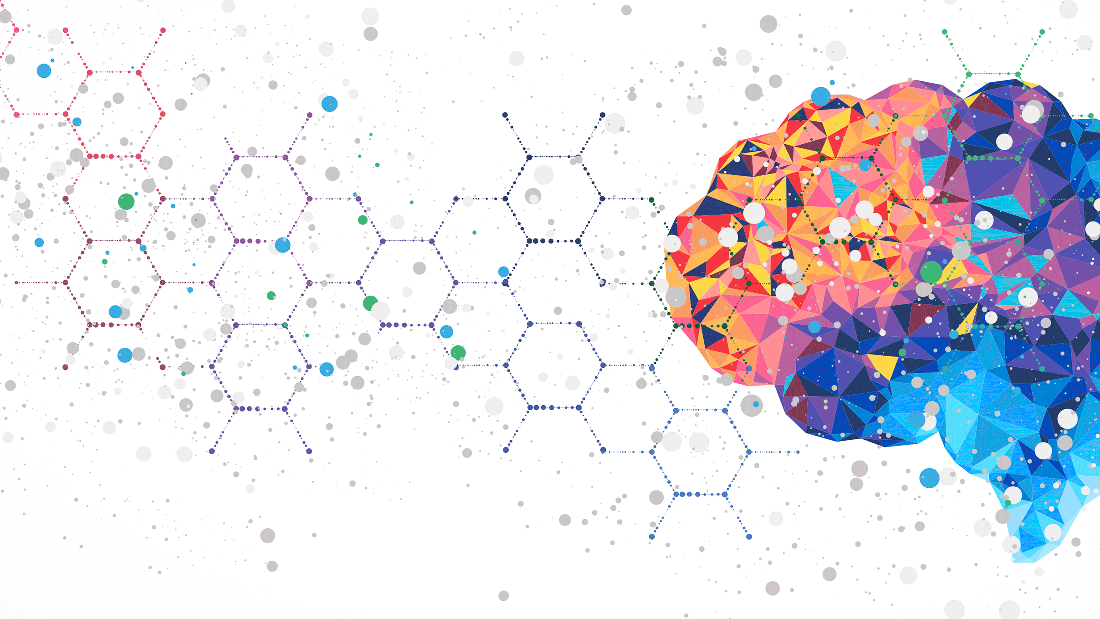 The Power of Intention OETA An illustrated brain with geometric patterns next to it